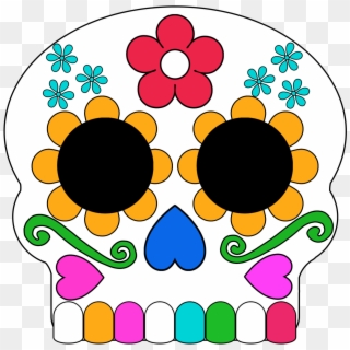 Black And White Day Of The Dead Sugar Skull Masks - Circle Clipart