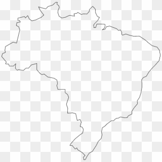 Brazil Map Vector Outline With Scales In A Blank Design - Plain Map Of Brazil Clipart