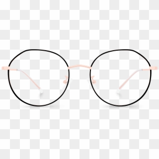 Front View Of Vulcain Oval Glasses Made From Black - Circle Clipart