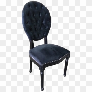 Black Velvet Tufted Oval Back Chair - Office Chair Clipart