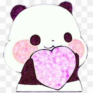 #kawaii #panda #space #sticker #tumblr - Cute Panda With Heart Clipart