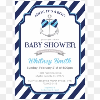 Ahoy Its A Boy Png - Its A Boy Baby Shower Invitations Clipart