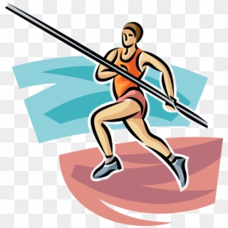 Athlete Vector Track And Field - Pole Vault Clipart Free - Png Download