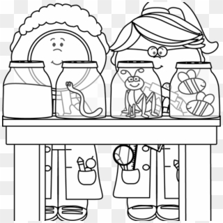 Science Crown Hatenylo Com Kid Scientists Examining - Child Scientist Clip Art Black And White - Png Download