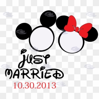 500027 Mickey Minnie Rings - Mickey And Minnie Mouse Just Married Clipart