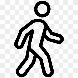 Free Walking Icon Png - White Walking Man Icon Clipart
