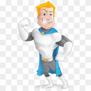 Muscle Superhero Cartoon Vector Character Aka Mister - Whiteboard Animated Characters Clipart