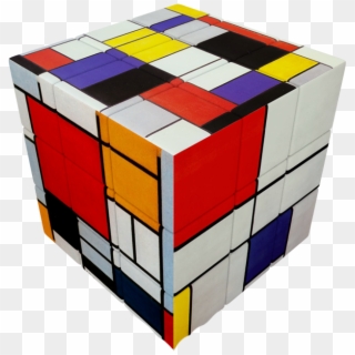 V-cube 3 Flat - Cubo Rubik Mondrian Clipart