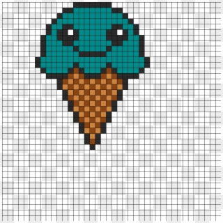 Minecraft Pixel Art Templates Ice Cream - Ice Cream Perler Bead Pattern Clipart