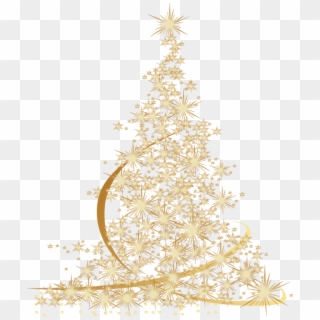 Árboles Navidad Oro - Gold Christmas Tree Png Clipart