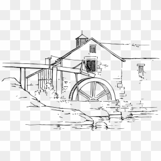 Png - Water Wheel Clipart Black And White Transparent Png