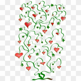 Free Vector Tree Of Hearts With Leaves Of Stars - Trauma Causes Clipart