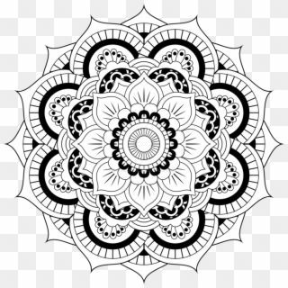 Mandala Vector Free Download - Flowers Adults Coloring Page Clipart