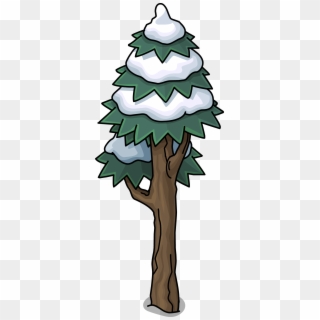January Clipart Snowtree - Club Penguin Tall Tree - Png Download