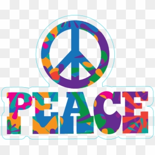 Sixties Style Peace Sticker - Circle Clipart