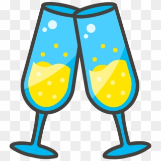Clinking Glasses Emoji Icon - Verre De Champagne Emoji Clipart