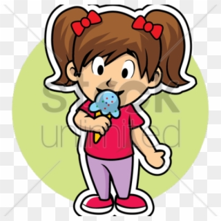 Ice Cream Clipart Girl - Cartoon - Png Download