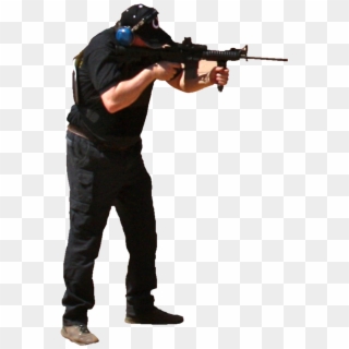 Pointriflecop - Cop With Gun Png Clipart