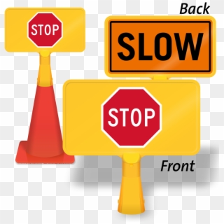 Stop /slow (back) (cb-1149) - Stop Sign Clipart