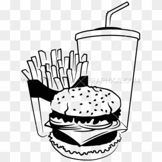 Fast Food Drawing At Getdrawings - Junk Food Clipart Black And White - Png Download