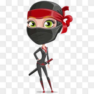 Vector Female Ninja Cartoon - Female Ninja Cartoon Clipart