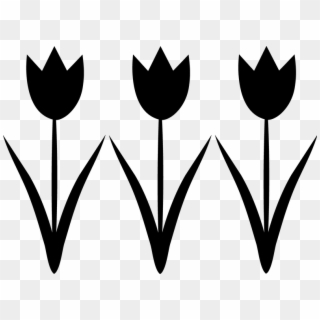 Simple Flowers Black And White Clipart - Png Download