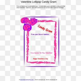 Valentine's Day Lollipop Candy Gram - Valentine's Day Clipart