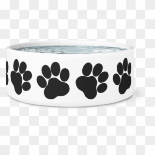 Robustcreative-paw Paw Funny Ceramic Dog Bowl / Plate - Black Paw Clipart