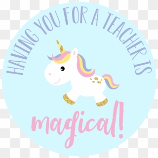Unicorn Teacher Gift Tags - Cartoon Clipart