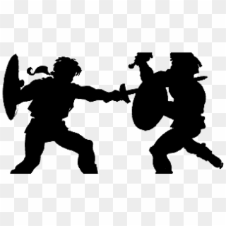 Sword Fighting , Png Download - Two People Sword Fighting Clipart
