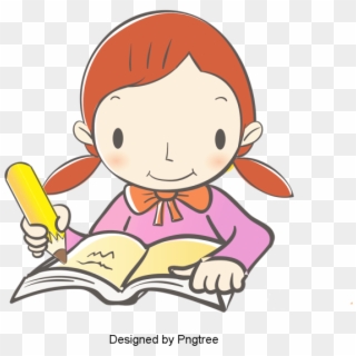 Cartoon Hand-painted Student Learning Design, Cute, - Do Homework Child Clipart - Png Download