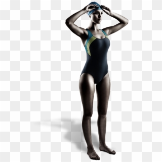 Female Swimming Preparing To Jump Into A Pool - Gymnast Clipart