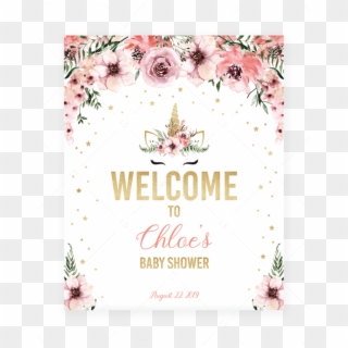 Unicorn Baby Shower Welcome Sign Template By Littlesizzle - Unicorn Themed Baby Shower Games Clipart