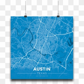 Premium Map Poster Of Austin Texas - Graphic Design Clipart