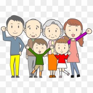Familie 2b Clipart - Multigenerational Family Cartoon - Png Download