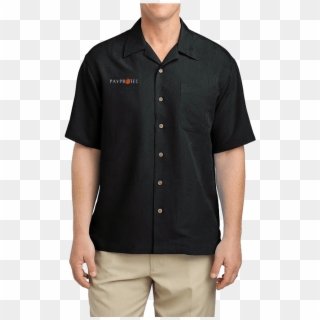 Port Authority Men's Black Patterned Easy Care Camp - Fred Perry Bowling Shirt Miles Kane Clipart