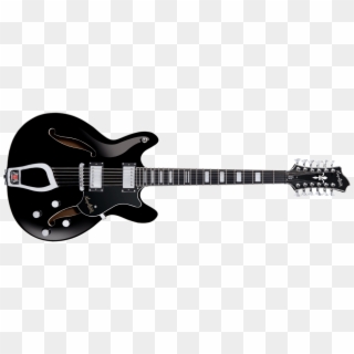 Hagstrom Viking 12 String Deluxe Black Gloss Front - Gibson Les Paul Classic Black Clipart