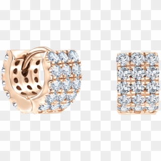 H-si Round Brilliant Claw Set Wide Diamond Hoop Earrings - Earrings Clipart