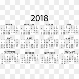 Calendar Png Transparent Images - 2018 Large Print Calendar Clipart