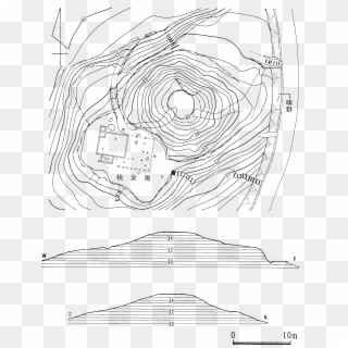 Tsunashima Tumulus Survey Plan - Technical Drawing Clipart