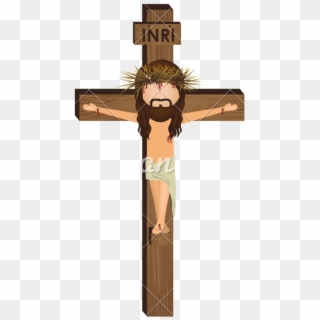 Crucifix Vector Crucified Jesus - Crucifix Cartoon Png Clipart