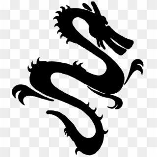 Black And White Dragon Tattoo - Simple Chinese Dragon Vector Clipart
