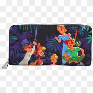 Scenes Print 8” Faux Leather Zip-around Wallet - Loungefly Peter Pan Clipart