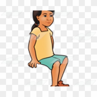 Sitting Clipart Girl - Cartoon - Png Download
