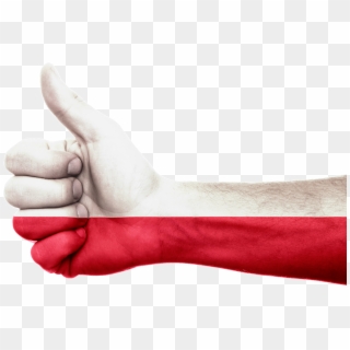 Poland Hand Flag Patriotic Png Image - Gesture Clipart