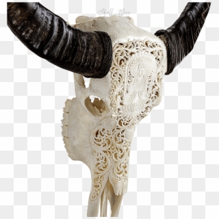 Carved Buffalo Skull Buddha Skull Bliss Png Carved - Horn Clipart