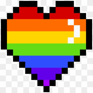Rainbow Heart - Pixel Art Clipart