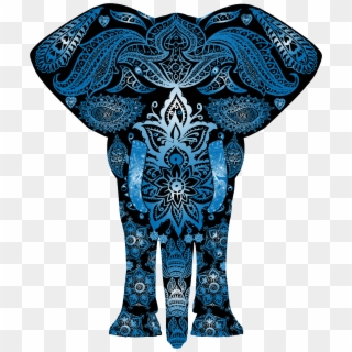Elephant Clip Art Tribal - Elephants Blue - Png Download