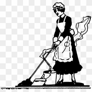 Clipart Free Maid Cleans Big Image Png - Maid Black And White Transparent Png
