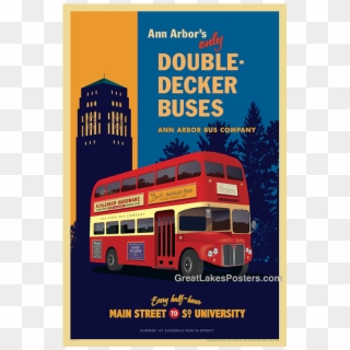 Ann Arbor Double-decker Bus Poster - Bus Posters Clipart